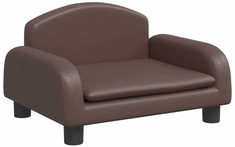 Vaikiška sofa, rudos spalvos, 50x40x30cm, dirbtinė oda