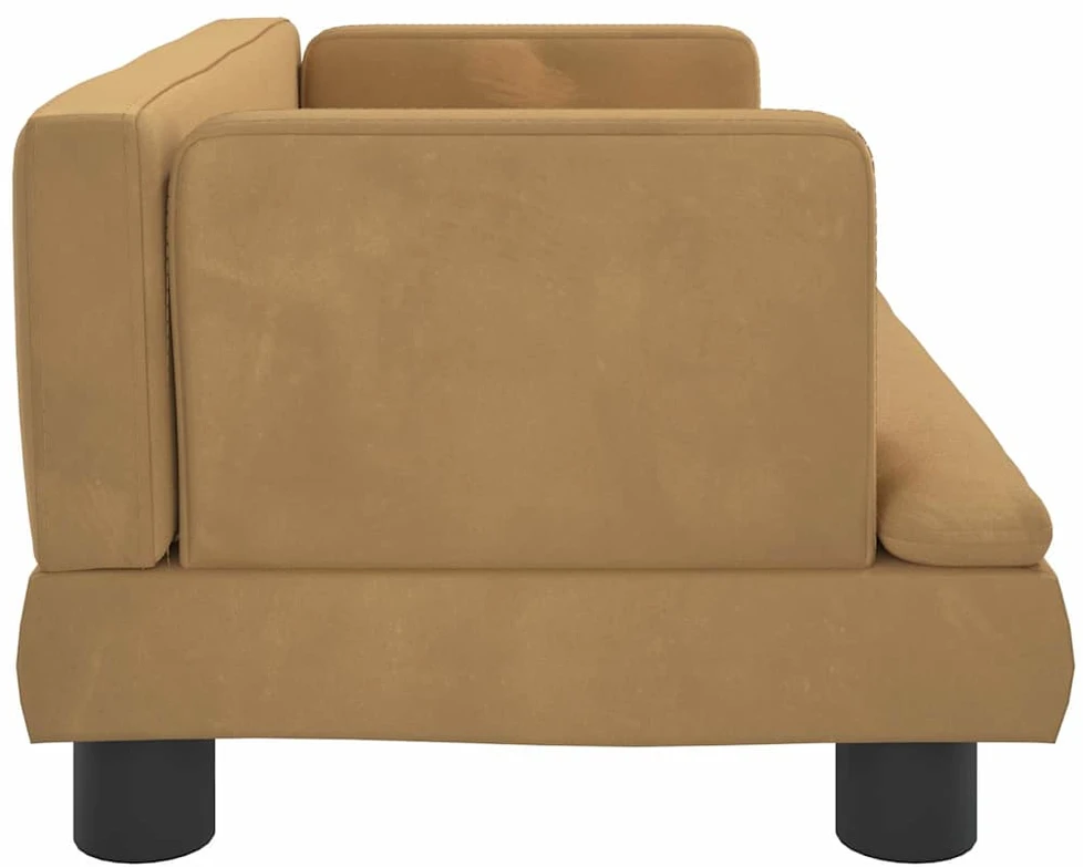 Vaikiška sofa, rudos spalvos, 60x40x30cm, aksomas