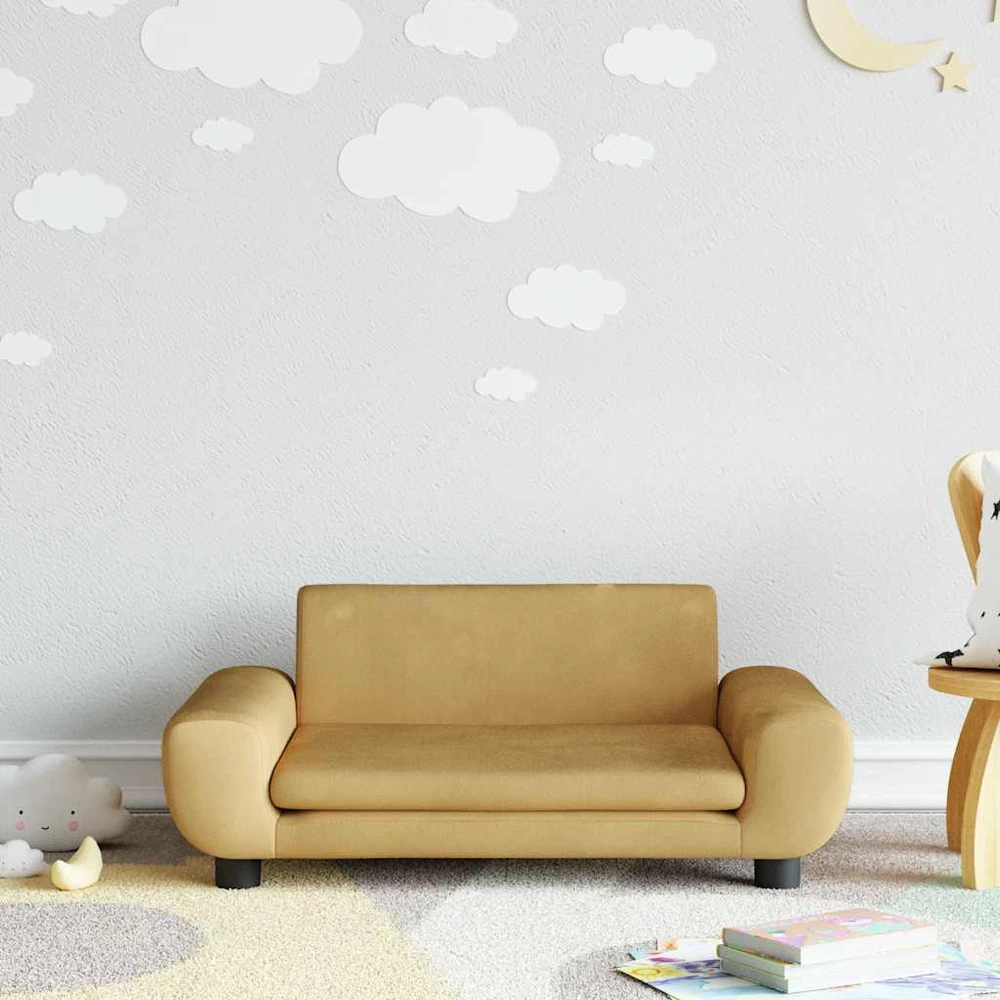 Vaikiška sofa, rudos spalvos, 70x45x33cm, aksomas