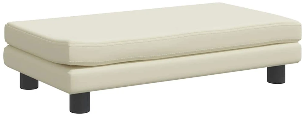 Vaikiška sofa su pakoja, kreminė, 100x50x30cm, dirbtinė oda