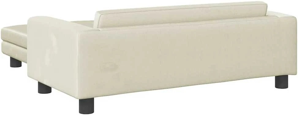 Vaikiška sofa su pakoja, kreminė, 100x50x30cm, aksomas