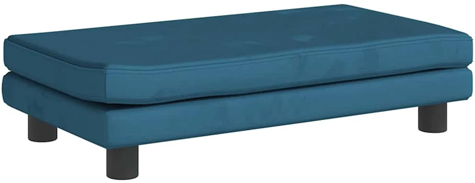 Vaikiška sofa su pakoja, mėlyna, 100x50x30cm, aksomas