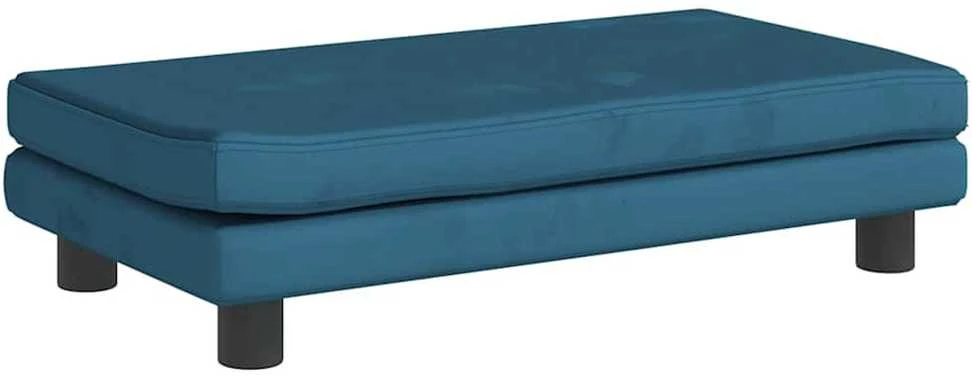 Vaikiška sofa su pakoja, mėlyna, 100x50x30cm, aksomas