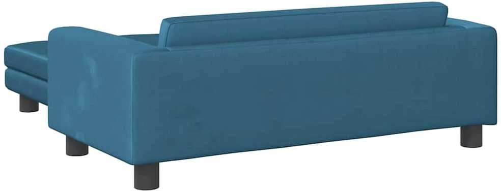 Vaikiška sofa su pakoja, mėlyna, 100x50x30cm, aksomas
