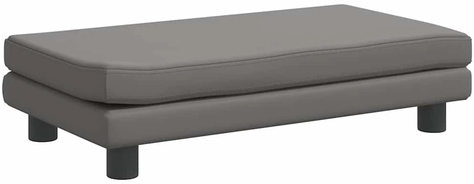 Vaikiška sofa su pakoja, pilka, 100x50x30cm, dirbtinė oda