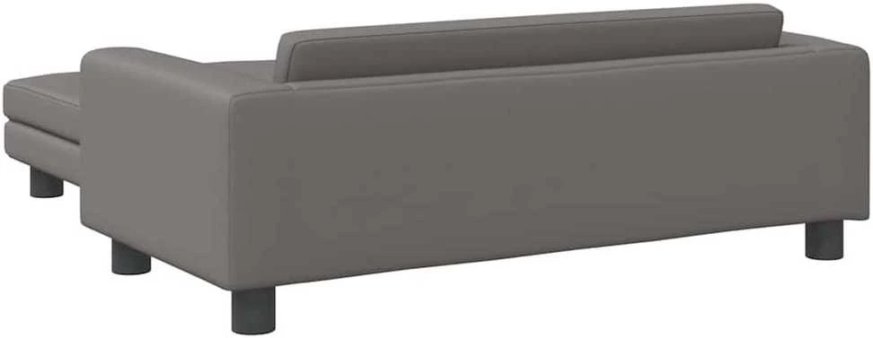 Vaikiška sofa su pakoja, pilka, 100x50x30cm, dirbtinė oda