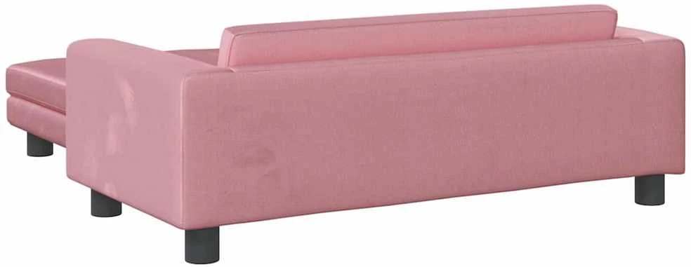 Vaikiška sofa su pakoja, rožinė, 100x50x30cm, aksomas
