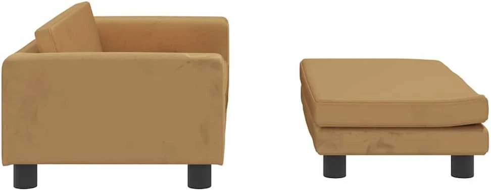 Vaikiška sofa su pakoja, ruda, 100x50x30cm, aksomas