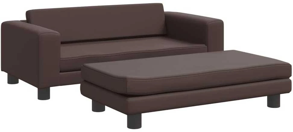 Vaikiška sofa su pakoja, ruda, 100x50x30cm, dirbtinė oda