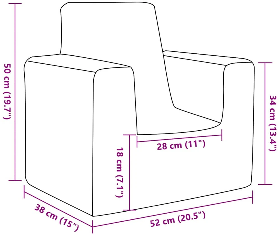 Vaikiška sofa, šviesiai pilka, minkštas pliušas, su žvaigždėmis