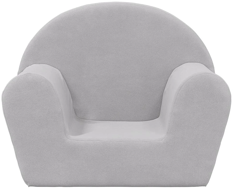 Vaikiška sofa, šviesiai pilkos spalvos, minkštas pliušas