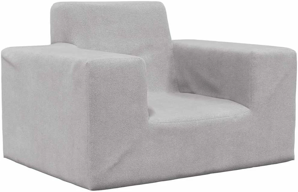 Vaikiška sofa, šviesiai pilkos spalvos, minkštas pliušas