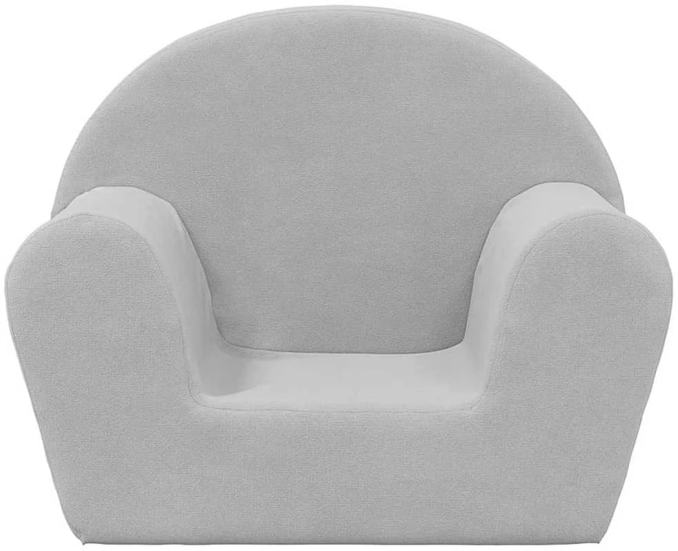 Vaikiška sofa, šviesiai pilkos spalvos, minkštas pliušas