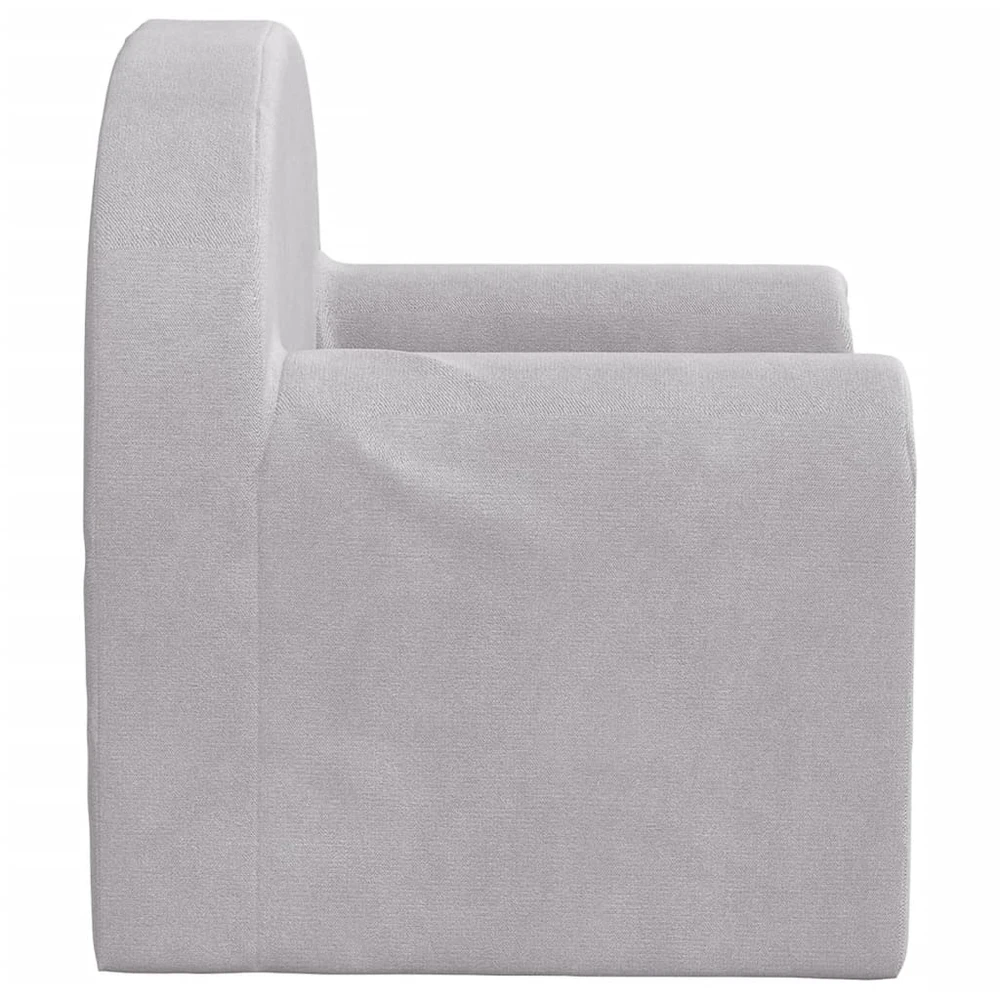Vaikiška sofa, šviesiai pilkos spalvos, minkštas pliušas