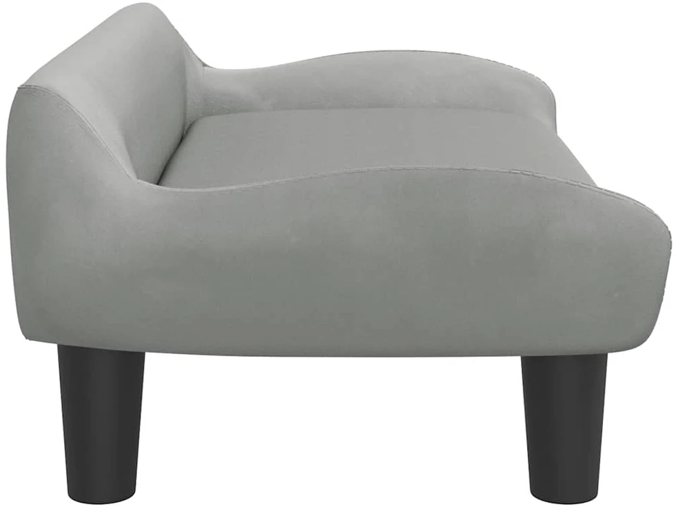 Vaikiška sofa, šviesiai pilkos spalvos, 70x40x24cm, aksomas