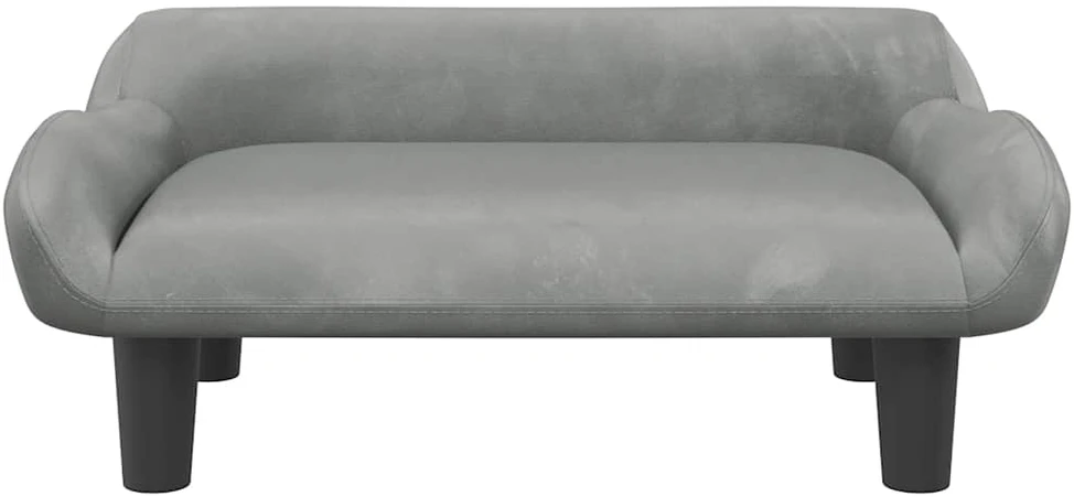Vaikiška sofa, šviesiai pilkos spalvos, 70x40x24cm, aksomas