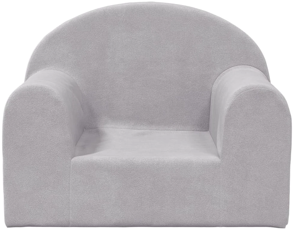 Vaikiška sofa, šviesiai pilkos spalvos, minkštas pliušas
