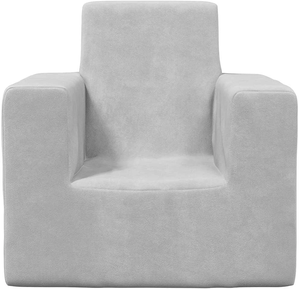 Vaikiška sofa, šviesiai pilkos spalvos, minkštas pliušas