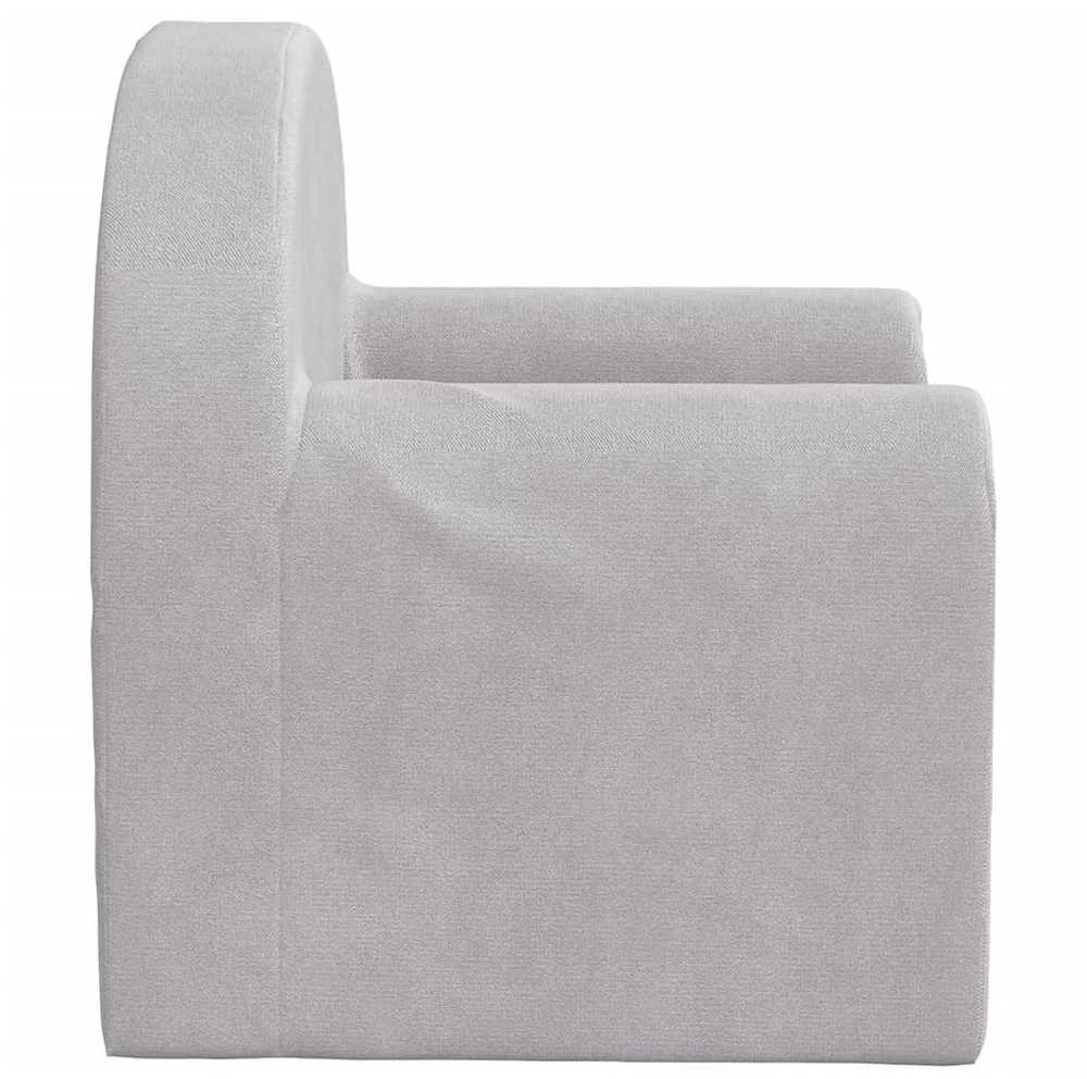 Vaikiška sofa, šviesiai pilkos spalvos, minkštas pliušas