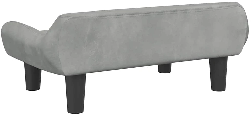 Vaikiška sofa, šviesiai pilkos spalvos, 70x40x24cm, aksomas