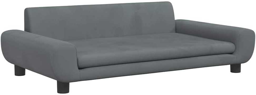 Vaikiška sofa, tamsiai pilkos spalvos, 100x54x33cm, aksomas