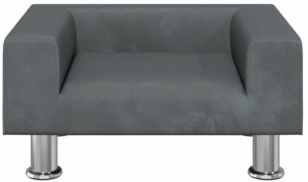 Vaikiška sofa, tamsiai pilkos spalvos, 50x40x26,5cm, aksomas
