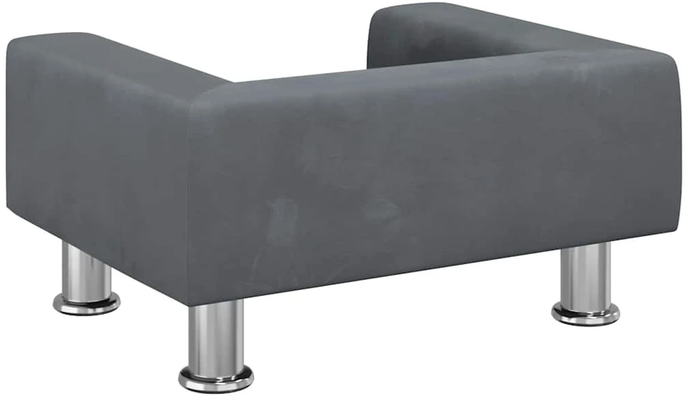 Vaikiška sofa, tamsiai pilkos spalvos, 50x40x26,5cm, aksomas