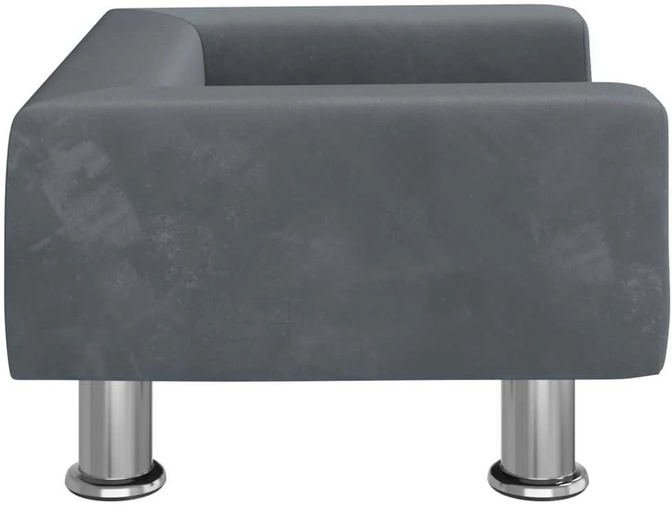 Vaikiška sofa, tamsiai pilkos spalvos, 50x40x26,5cm, aksomas