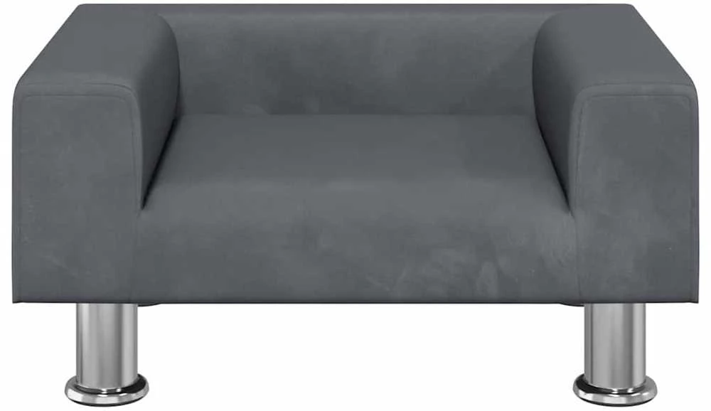 Vaikiška sofa, tamsiai pilkos spalvos, 50x40x26,5cm, aksomas