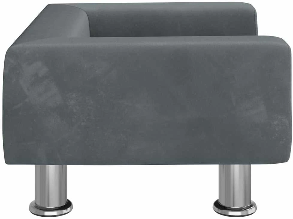 Vaikiška sofa, tamsiai pilkos spalvos, 50x40x26,5cm, aksomas