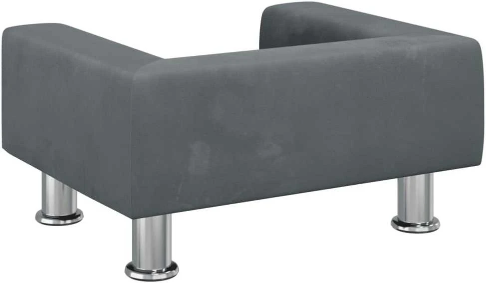 Vaikiška sofa, tamsiai pilkos spalvos, 50x40x26,5cm, aksomas