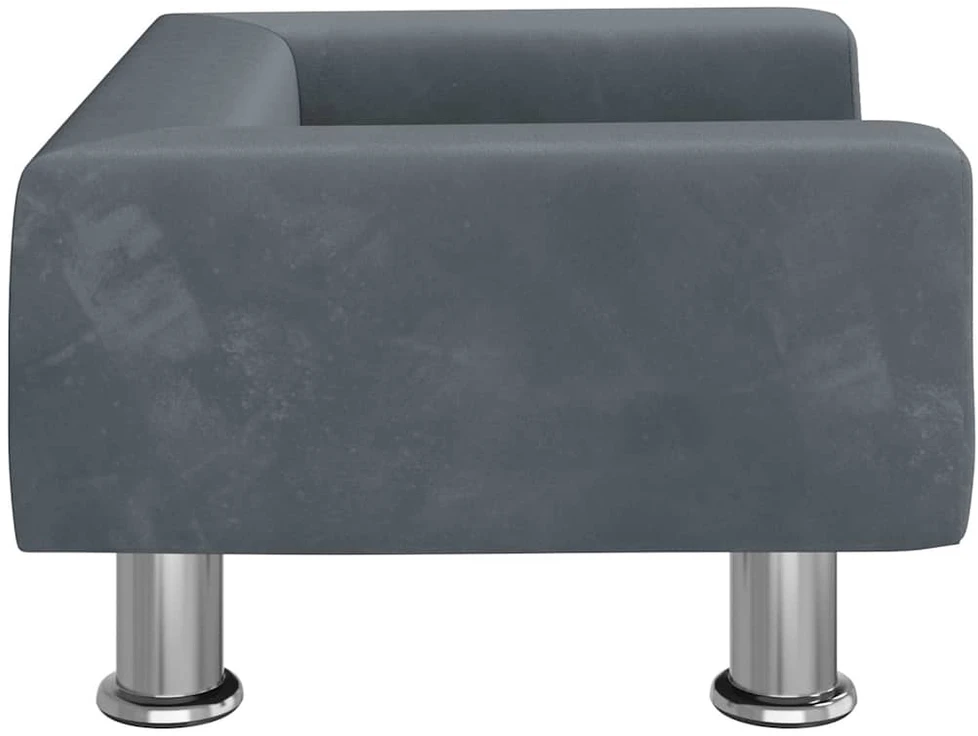 Vaikiška sofa, tamsiai pilkos spalvos, 50x40x26,5cm, aksomas