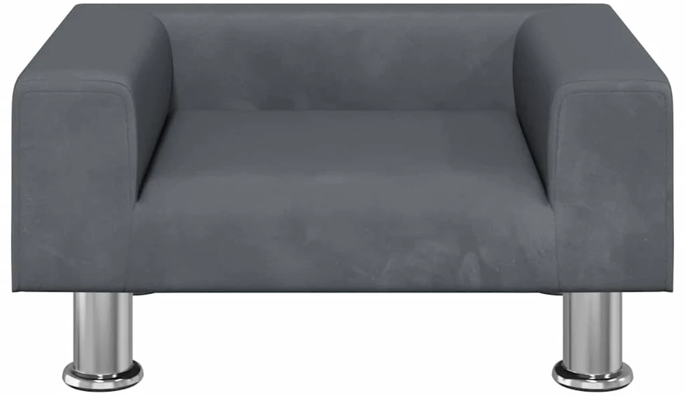 Vaikiška sofa, tamsiai pilkos spalvos, 50x40x26,5cm, aksomas