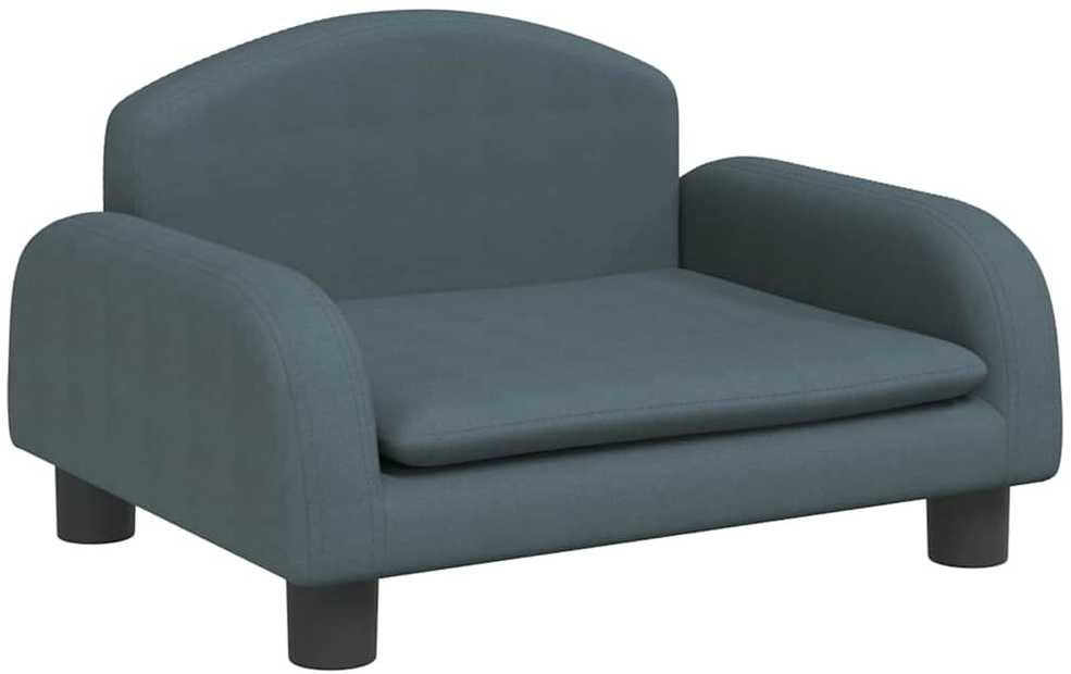 Vaikiška sofa, tamsiai pilkos spalvos, 50x40x30cm, audinys