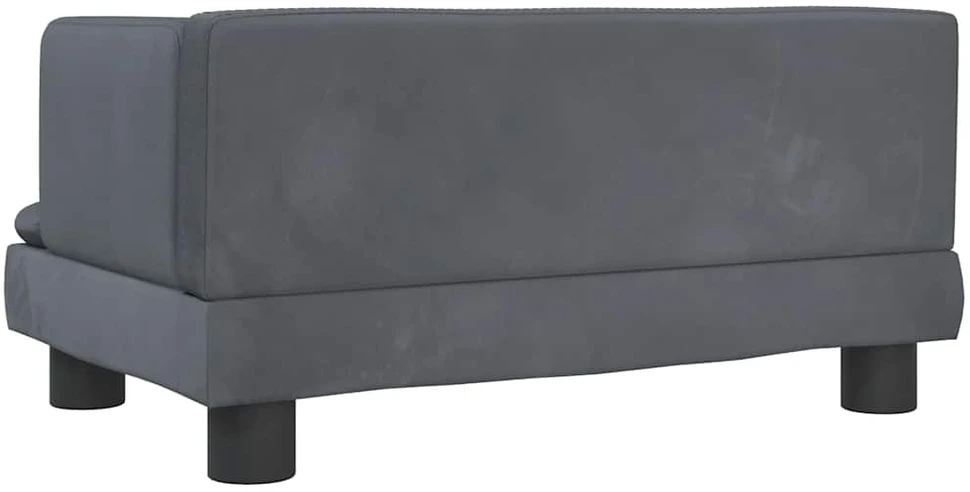 Vaikiška sofa, tamsiai pilkos spalvos, 60x40x30cm, aksomas
