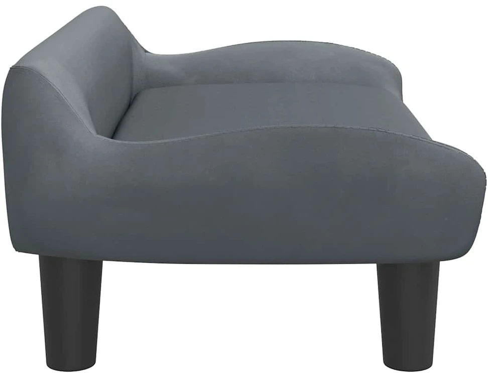 Vaikiška sofa, tamsiai pilkos spalvos, 70x40x24cm, aksomas