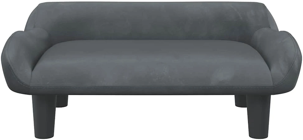 Vaikiška sofa, tamsiai pilkos spalvos, 70x40x24cm, aksomas