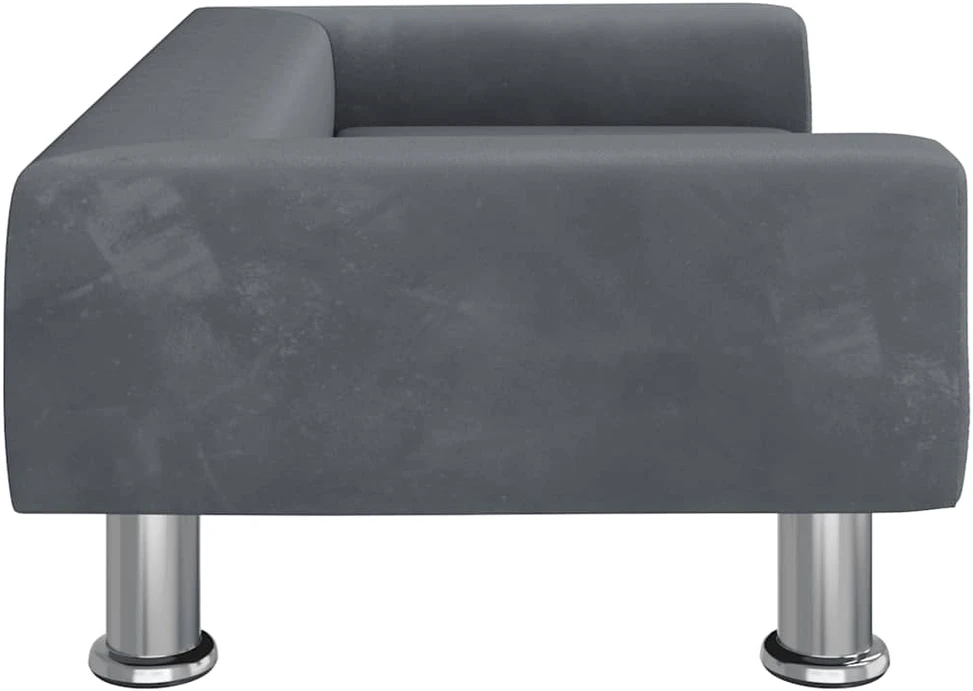 Vaikiška sofa, tamsiai pilkos spalvos, 70x45x26,5cm, aksomas