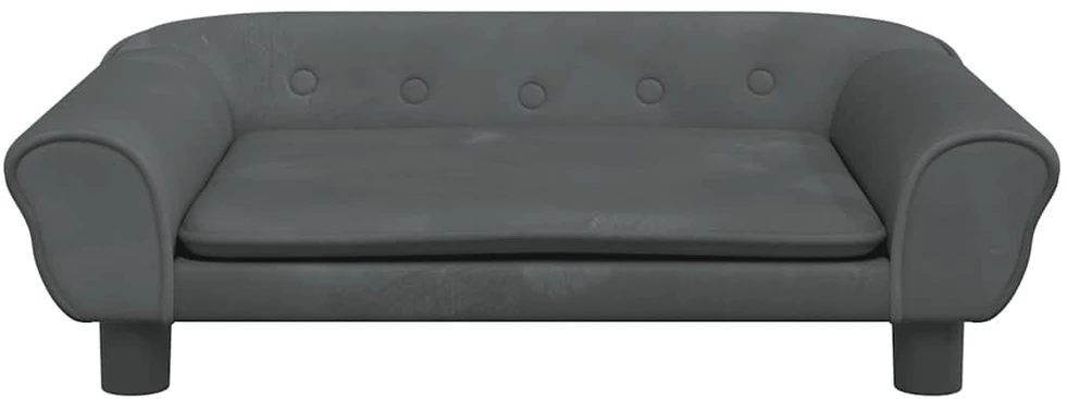 Vaikiška sofa, tamsiai pilkos spalvos, 70x45x26cm, aksomas