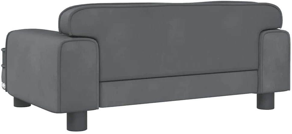 Vaikiška sofa, tamsiai pilkos spalvos, 70x45x30cm, aksomas