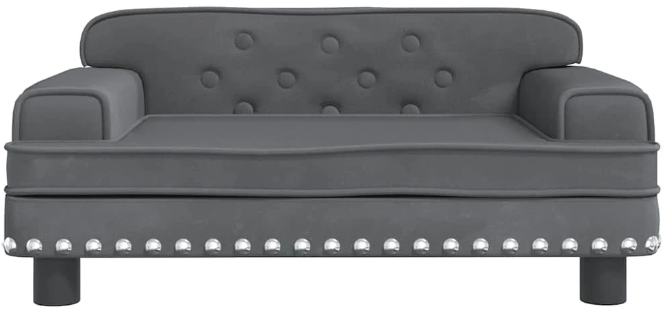Vaikiška sofa, tamsiai pilkos spalvos, 70x45x30cm, aksomas