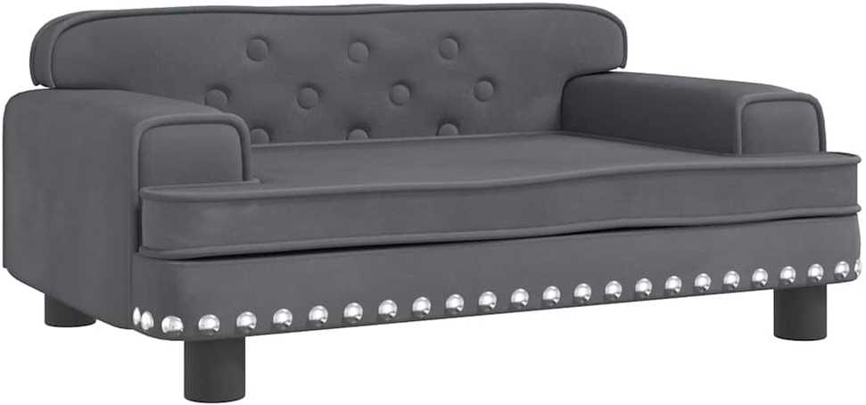 Vaikiška sofa, tamsiai pilkos spalvos, 70x45x30cm, aksomas