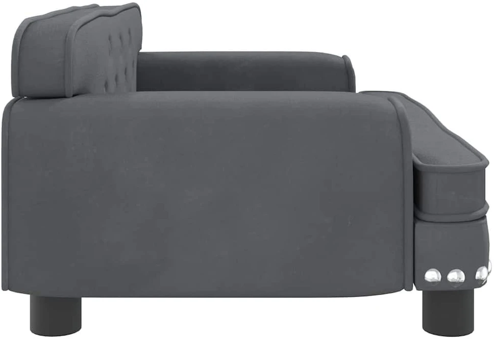 Vaikiška sofa, tamsiai pilkos spalvos, 70x45x30cm, aksomas