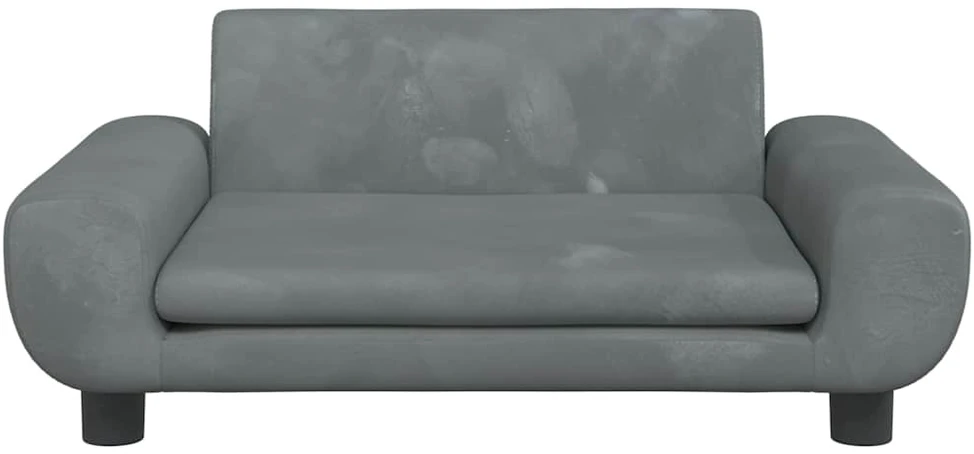 Vaikiška sofa, tamsiai pilkos spalvos, 70x45x33cm, aksomas