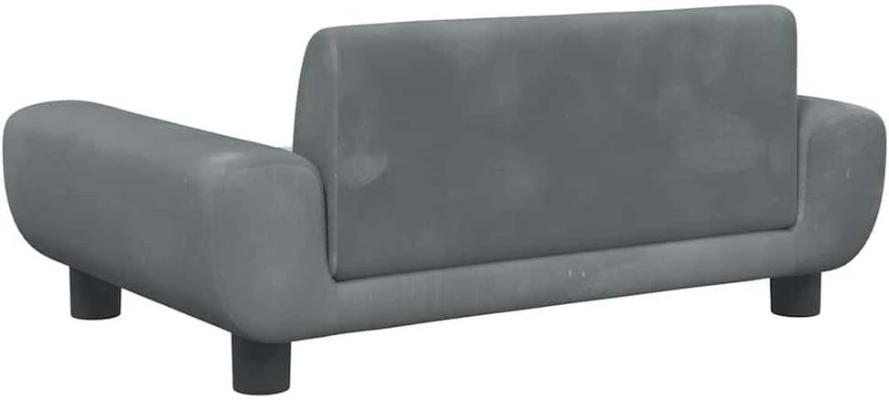 Vaikiška sofa, tamsiai pilkos spalvos, 70x45x33cm, aksomas
