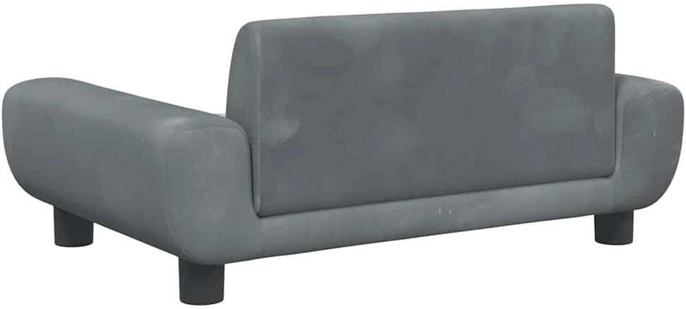 Vaikiška sofa, tamsiai pilkos spalvos, 70x45x33cm, aksomas
