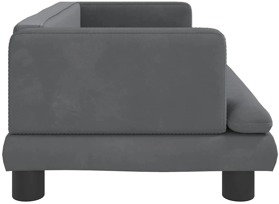Vaikiška sofa, tamsiai pilkos spalvos, 80x45x30cm, aksomas