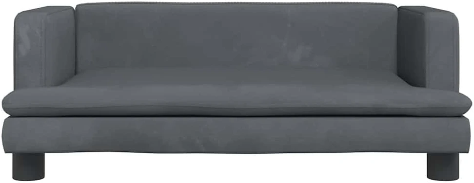 Vaikiška sofa, tamsiai pilkos spalvos, 80x45x30cm, aksomas