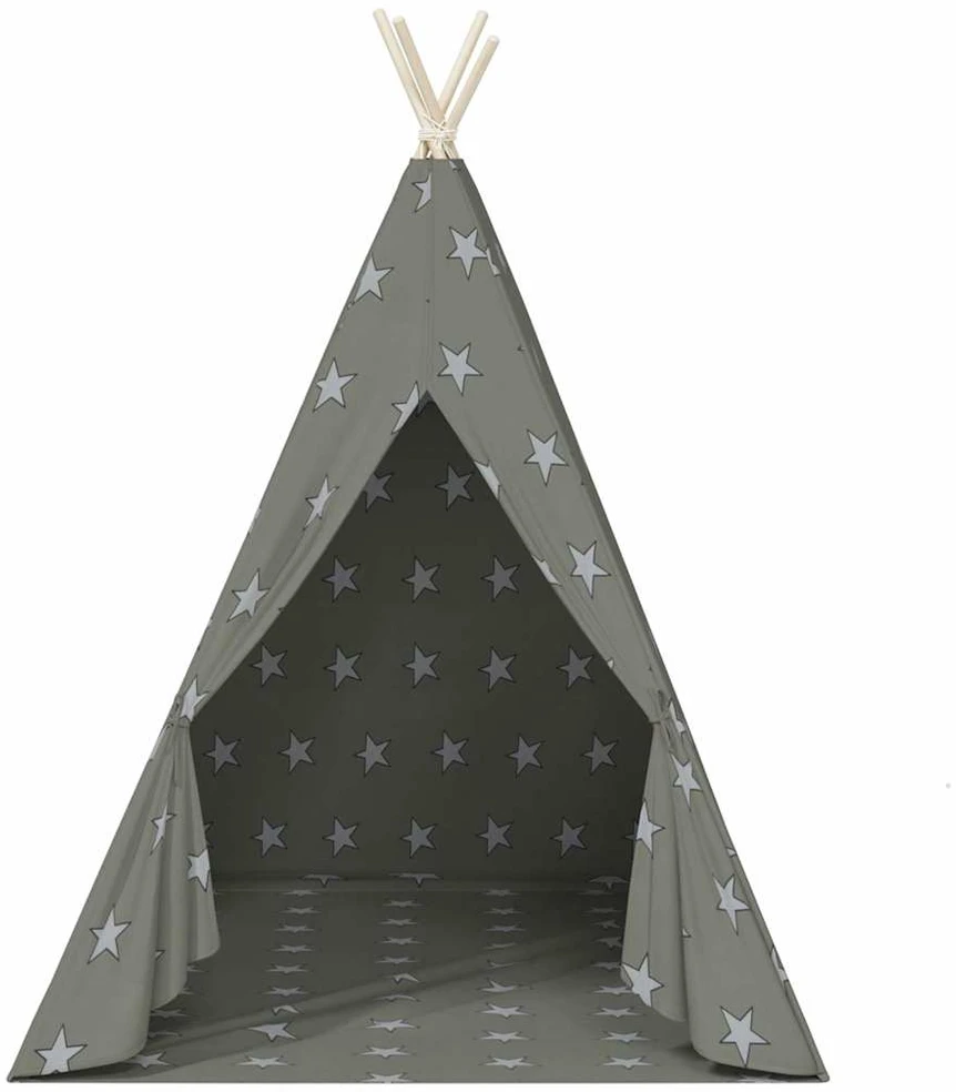 Vaikiška tipi palapinė, pilka, 115x115x160cm, poliesteris