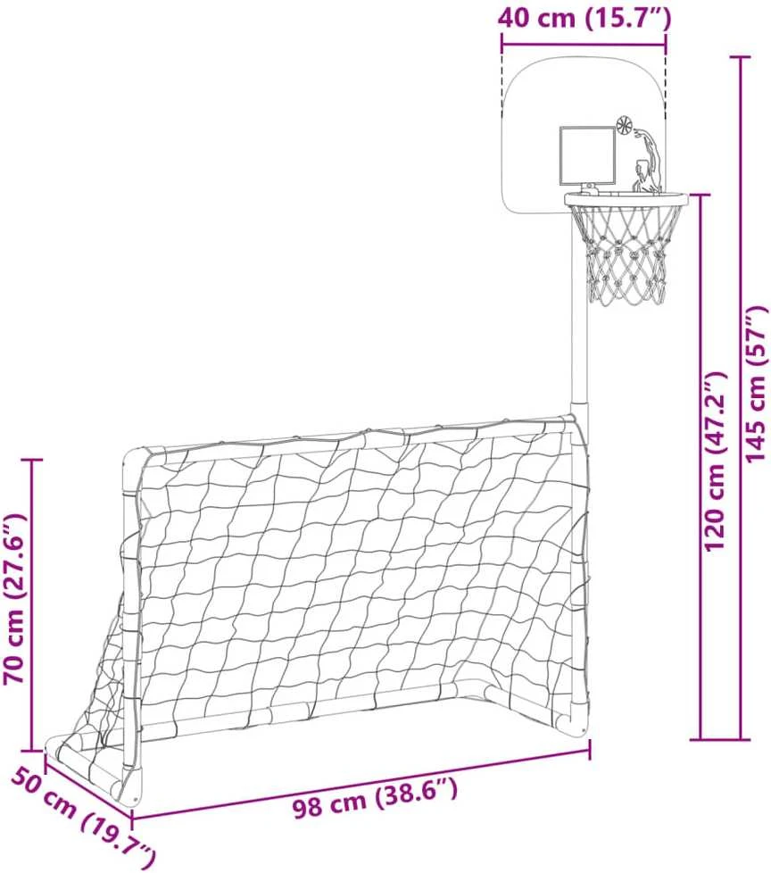 Vaikiškas futbolo ir krepšinio rinkinys, 98x50x70cm